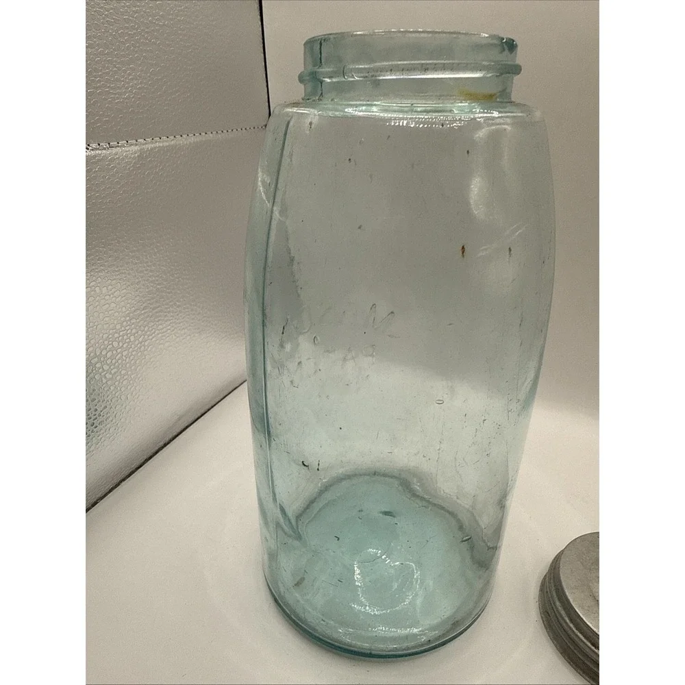 The Ball Jar‎ Masons Patent 1858 Half Gallon Canning Jar w/Zinc Lid. #11
